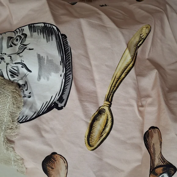 DOLCE & GABBANA girls 7/8 Kitchen Dress With Blue Gem Buttons - Picture 6 of 11